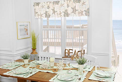 C&F Home Amber Sands Valance Set Of 2 Nautical Coastal Sea Life Beach Cotton Curtains For Window Living Dining Bathroom Kitchen Valance Set Of 2 Beige #TOP2