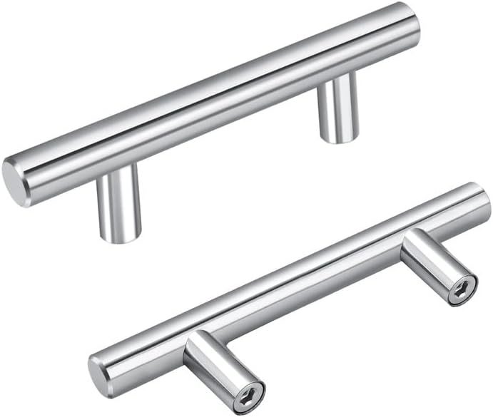 NIZADO Paquete de 30 manijas de gabinete de cocina, tiradores de cajón de acero inoxidable de 2 12 pulgadas, tiradores de gabinete cromados pulidos,