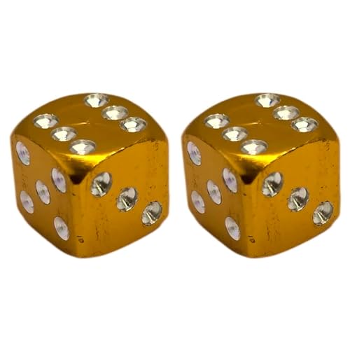 cyclingcolors 2 x Tapas para Válvulas de Cubierta de Aluminio para Válvula Schrader para Bicicleta Motocicleta Coche Quad E-Scooter, Dorado