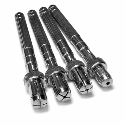 Harts Lot de 4 étaux à goupilles de verrouillage latérales, plaqué nickel, 0 mm, 1 mm, 2 mm, 3 mm, libération rapide, pour fabrication d'horloges, bijoux, loisirs