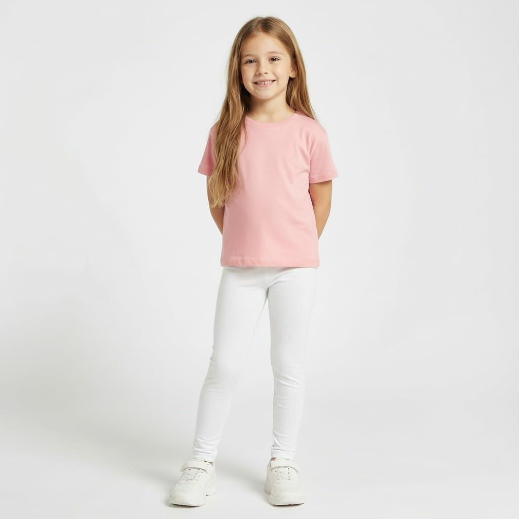 4 Pack Girls Leggings Thick Cotton Leggings for Kids Full Length Pants Stretchy Designed for 64-80℉ Weather - Image 2