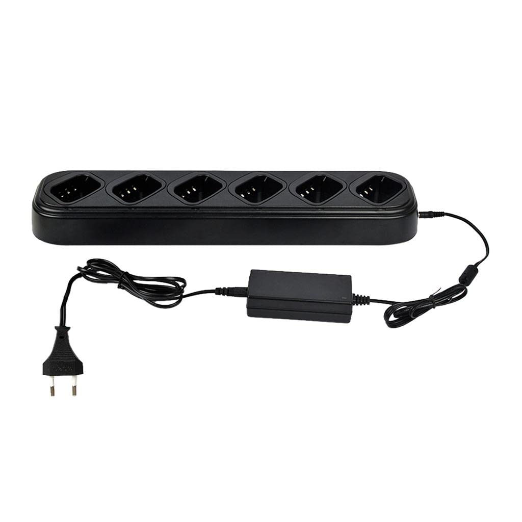 CALANDIS Six-Way Multi Unit Charger Gang Charger for Uv-5R Bf-F8Hp EU Plug