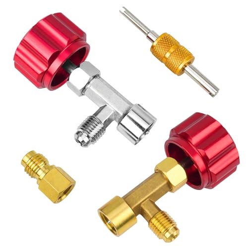 CALPOSE R134a Can Tap R134a Self-Sealing and Puncture Style Refrigerant Can Tap for Automotive Air Conditioning Systems R134a Refrigerant Tools with Valve Core Removal and Tank Adapter