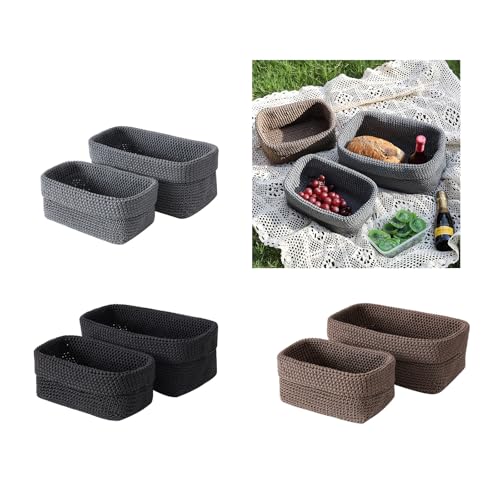 Panier de rangement tissé pliable à grande capacité de charge