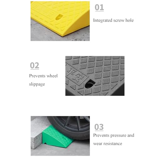 Alfombrillas de rampa plásticas, ayuda para arranque en colina, aptas para autos de chasis bajo y vehículos eléctricos, resistentes a rayones (Verde, 50 x 27 x 13 cm) miniatura 4