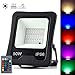 Produktbild Froadp 50W LED Außenstrahler Tragbar Scheinwerfer Aluminiumgehäuse Flutlicht IP66 Wasserdicht Überspannungsschutz Sicherheitsbeleuchtung mit Blitzschutz für Gärten Villen Parks Stadien(RGB)