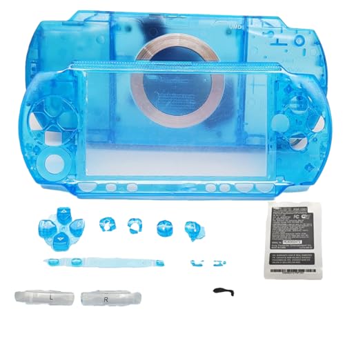 Narwhalss PSP1000 �p�����V�F���Z�b�g ���� DIY �����ւ��P�[�X �O�ʃJ�o�[�^���ԃt���[���^�w�ʃJ�o�[�^�{�^���ꎮ�^�l�W�Z�b�g�t PSP 2000/2001 �Ή� �C���p�p�[�c (�����u���[)