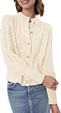 YEXPINE Suéter tipo cárdigan de manga larga con botones para mujer, M