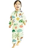 ACSUSS One-Piece Smock Full Body Coveralls Baby Toddler Boys Girls Waterproof Cute Printed Romper Type A 12-18 Months