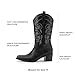 DREAM PAIRS Cowboy Boots for Women Cowgirl Western Boots Fashion Embroidery Stitched Chunky Heel Mid Calf Boots,Size 10,Black-Pu,DWUMMB2504