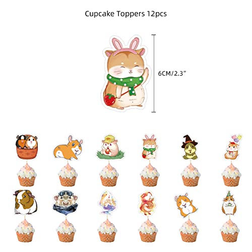 Guinea Pig Birthday Party Decorations Supplies,Children Guinea Pig Birthday Party Balloons Banners Cupcake Decorations,Hamster Party Supplies For Kids #TOP3