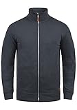 Blend Alio Herren Sweatjacke Cardigan Ohne Kapuze Mit Reißverschluss Stehkragen Und Fleece-Innenseite, Größe:M, Farbe:Navy (70230)