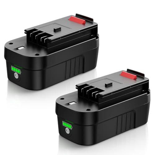 2Pack 6500mAh Replacement for Black and Decker 18V Battery Conpatible with Black and Decker 18 Volt Lithium Battery HPB18 HPB18-OPE A1718 A18 A18NH FSB18 FS18FL 244760-00 Cordless Tools