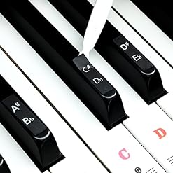 Autocollants transparents amovibles pour touches de piano de 37/49/54/61/88 touches – Pour clavier de musique – Noir et blanc – Pour les enfants débutants - Les Beatles, Paul McCartney, John Lennon, RIngo Starr, George Harrison Autocollants transparents amovibles pour touches de piano de 37/49/54/61/88 touches - Pour clavier de musique - Noir et blanc - Pour les enfants débutants – Image 3