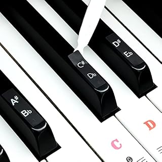 Autocollants transparents amovibles pour touches de piano de 37/49/54/61/88 touches – Pour clavier de musique – Noir et blanc – Pour les enfants débutants - Les Beatles, Paul McCartney, John Lennon, RIngo Starr, George Harrison Autocollants transparents amovibles pour touches de piano de 37/49/54/61/88 touches - Pour clavier de musique - Noir et blanc - Pour les enfants débutants – Image 3