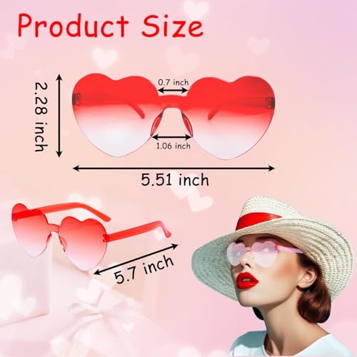 10 Pcs Heart Shaped Sunglasses Rimless Bride Sunglasses Transparent Heart Glasses2
