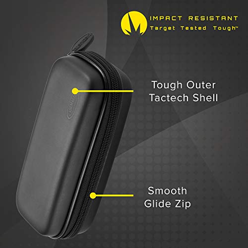 Casemaster Sentry 6 Dart Case Slim, Holds Extra Accessories, Tips, Shafts And Flights, Compatible With Steel Tip And Soft Tip Darts, Impact & Water Resistant Tactech Shell, Black Zipper #TOP5