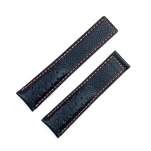 Bracelet montre 22mm cuir veau givré agate pour remplacer Tag Heuer