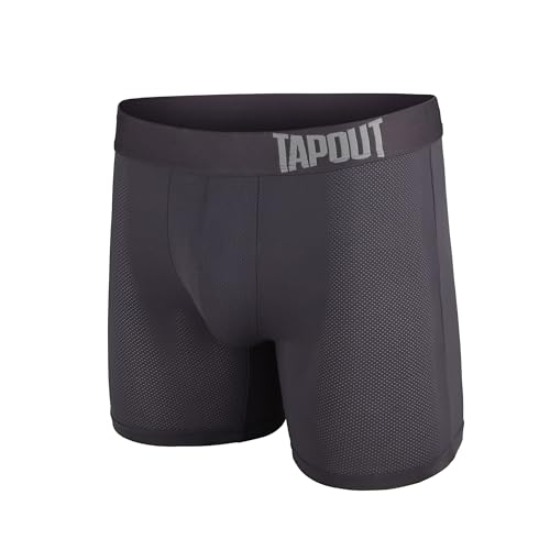 TAPOUT Mens Boxer Briefs 5 Pack Nylon Mesh Performance Workout Underwear/FLY-LESS Support Providing Enhance Support4