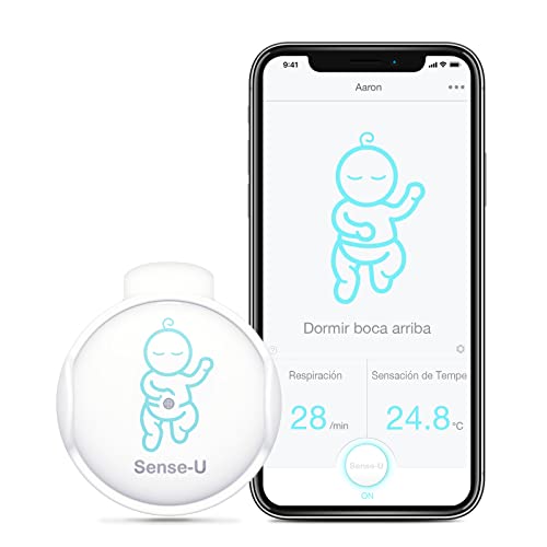 Sense-U Sensores de Monitor de bebé: realiza un Seguimiento del Movimiento Abdominal, la sensación de Temperatura, el Giro y la posición para Dormir de su bebé en los teléfonos Inteligentes Cover