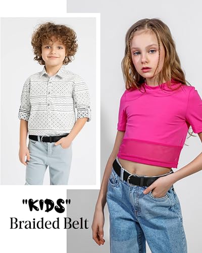 AWAYTR Girls Stretch Braided Belt - Kids Golf Softball Belt for Girls Aged 3-18 Years4
