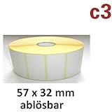 57x32mm , weiß , 2.100 Etiketten, wieder ablösbar