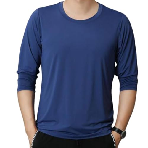 2枚セット！tシャツ メンズ トップス 長袖 夏 長袖tシャツ 吸水速乾 涼しい 接触冷感 アイスシルク ストレッチ Tシャツ 薄手 ストレッチ インナーシャツ 伸縮性 作業着 ゴルフウェア トレーニング 野球 釣りの商品画像（Amazon）