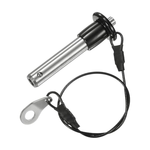 M METERXITY Pasador de Bloqueo de Bola de Botón Pulsador, 25/64 [10mm] Diámetro, 1-7/32 [31mm] Largo Pasadores de Bloqueo de Liberación Rápida con Cable de Cordón [Acero Inoxidable 304]