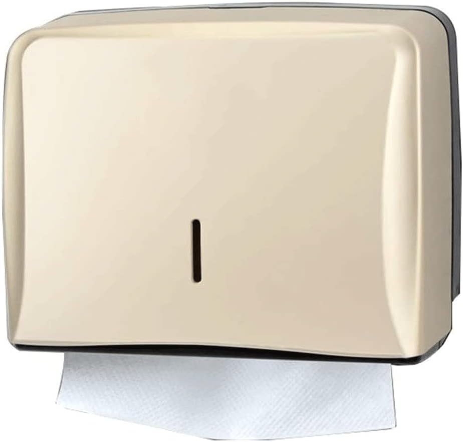 Paper Towel Dispenser Paper Towel Dispenser, Paper Towel Holder, Wall Mounted Toilet Paper Holder, C-Shape Folding/Multi-Folding Tissue Dispenser High Capacity (Gold)