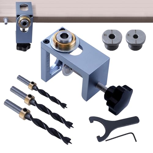 Herramientas para el montaje de puertas de gabinete, herramientas de montaje con posicionador ajustable - Sistema de ajuste rápido con guía de perforación para posicionamiento en trabajos de