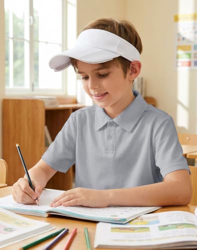Image of MIVEI Kids' Performance School Uniform Polo Shirt Breathable UPF50+ | Youth Boys Girls Short Sleeve Golf Collared Shirts Grid Dry Fit Wrinkle Free Stretch Lightweight Cool Athletic Button Dress
