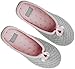 Women Lady's Slip-on Checkered Soft Warm Breathable Cotton Anti-skid Slippers Mules with Lovely Bow Cozy Home Household Footwear Shoes, Christmas Gift