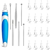 Ohrenschmalz Entferner, Q grips Ohrenreiniger, Kit Ohrenreiniger mit 16 Ersatzköpfe, sichere Ohrenschmalz-Entfernung Werkzeug Ear Cleaner, Geeignet für Kinder und Menschen