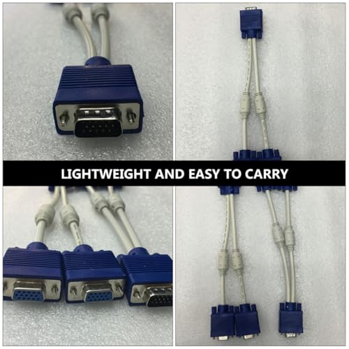 Cable divisor VGA con doble anillo magnético para pantallas duales 4
