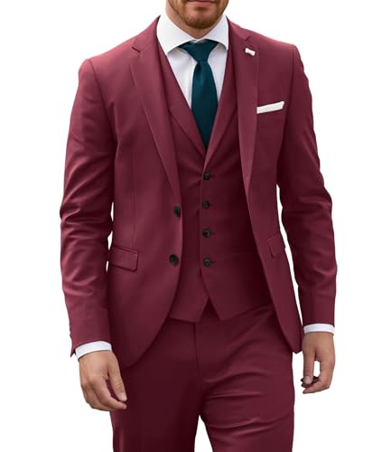 3 Piece Mens Suit Regular Fit Wedding Prom Suit Men Business Formal Suits for Men Jacket Vest Pants Set