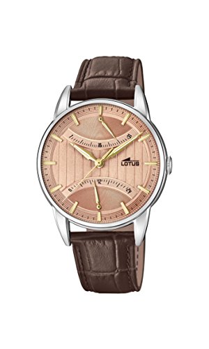 Lotus Orologio Uomo Multiquadrante Quarzo 18429/1 – Cassa 40mm In Gomma, Cinturino Pelle, Impermeabile 30m