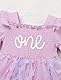 FYMNSI Baby M�dchen 1. Erster Geburtstag Outfit Schmetterling Langarm Weihnachten Partykleid Bodykleid Prinzessin T�ll Kleid Strampler mit Stirnband Herbst Winter Kleidung Fotoshooting Lila 12-18M