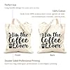 AILOONG Flat Tape Handle Tote Bag coffee quote typography 12 oz thick fabric Replaces school bag 35x40cm Large #3