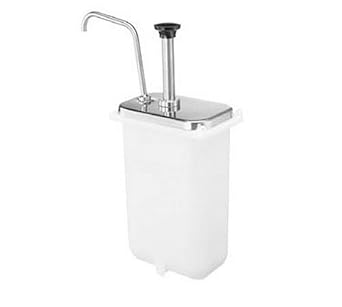 Server Products CP-F-83330 Fountain Jar Pump and Lid, Fits 3-1/2 Quart Deep Countertop Base, Dispenses Thick and Particulate Toppings, 1-1/4 oz. Full Portion, Stainless Steel