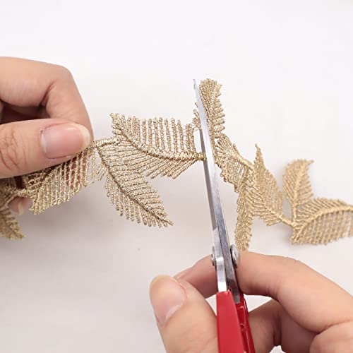 Gold Lace Trim Venice Gold Lace Ribbon Metaillic Embroidery Lace Leaf Craft Lace For Sewing, Cake Fringe, Wedding Bridal Dress #TOP4