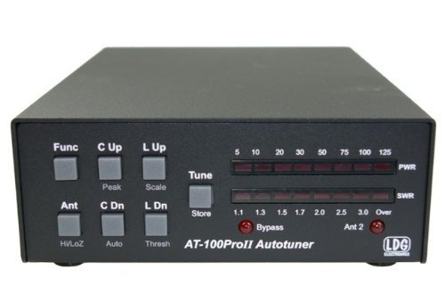 LDG Electronics AT-100PROII Automatic Antenna Tuner 1.8-54 MHz, 1-125 Watts, Updated features include an LED indicator for antenna selection and an LED to indicate when in bypass .2 Year Warranty by LDG Electronics