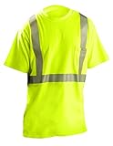 Occunomix LUX-TP2/FR-Y2X Classic Standard Occlux Ansi Flame Resistant T-Shirt with Pocket, ANSI, 2” Silver Reflective Tape, 2X-Large, Yellow (High Visibility)