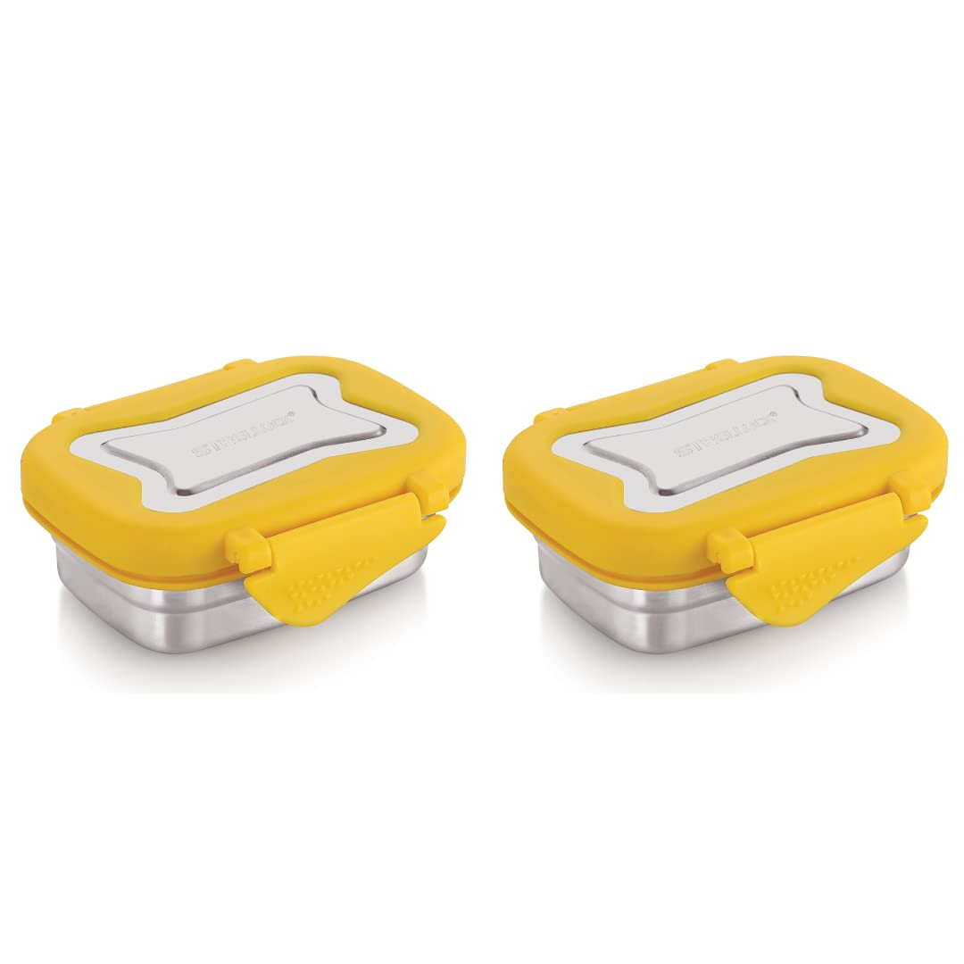 STEELLOCK Smart Stainless Steel Tiffin Lunch Box for Kids and Adults | Airtight & Leakproof | Square Tiffin Box for School & Office with Steel Lid | Romeo 250 ml 2 pc — Amazon image 8