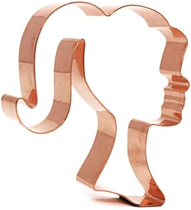 Pigtailed Girl Silhouette Copper Cookie Cutter