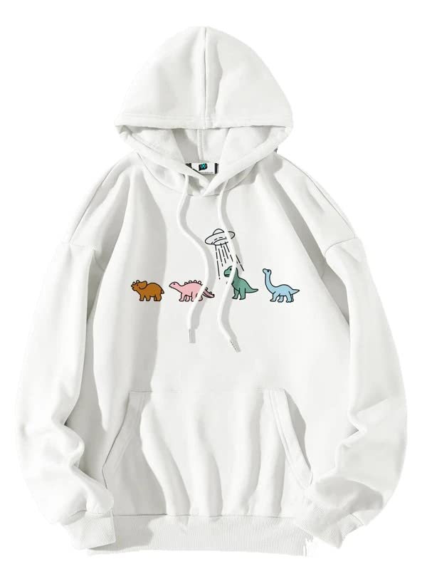 sxv style SXV 'Litle Dinosaurs’ Printed Cool Aesthetic Sweatshirt Hoodie-picture-10