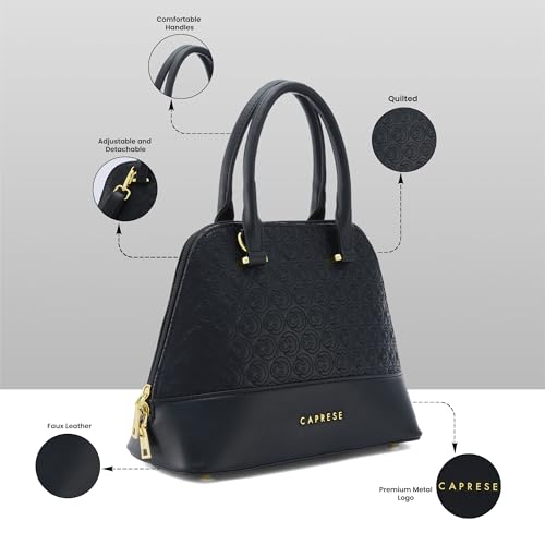Image of Caprese Rain Small Satchel Bag with Adjustable & Detachable Strap | Versatile Shoulder, Crossbody & Handheld Bag with Multiple Compartments for Work, Travel, and Everyday Use