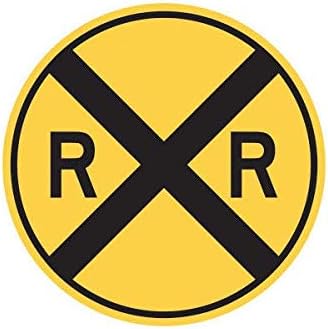Railroad Crossing Road Sign Sticker Decal Vinyl 5" Bumper Locker Laptop Window - Sticks to Any Surface