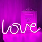 TURNMEON Love Light Neon Lights Signs for Bedroom Valentines Decoration, USB or Battery Led Neon...