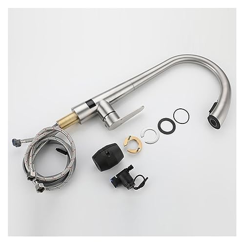 Grifo de cocina digital extraíble monomando de acero inoxidable 304 frío caliente dos modos 7