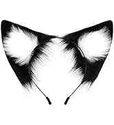 ILUFAM Furry Animal Wolf Fox Ears Headband Faux Fur Cosplay Headwear Halloween Party Costume Hair...